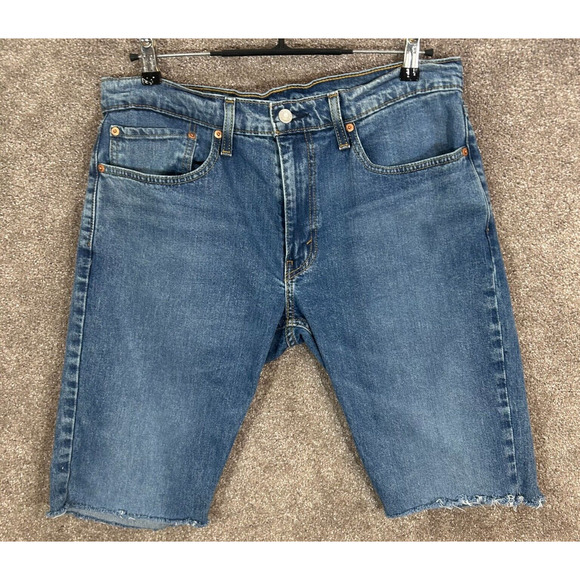 Levi's Other - Levis 559 Shorts Mens 34 Blue Denim Cutoffs‎ Measures 34X12 Raw Hem Medium Wash